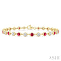 Gemstone & Diamond Station Bracelet