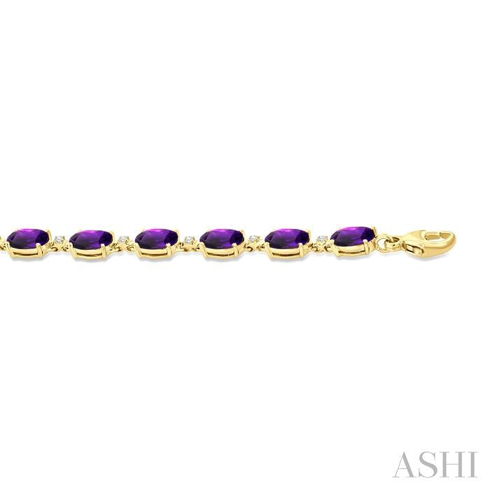Oval Shape Gemstone & Diamond Bracelet