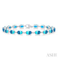 Oval Shape Gemstone & Diamond Bracelet