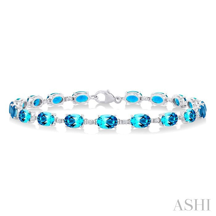 Oval Shape Gemstone & Diamond Bracelet