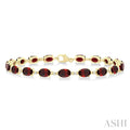 Oval Shape Gemstone & Diamond Bracelet