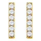 14K Yellow 1/10 CTW Natural Diamond Bar Earrings