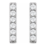 14K White 1/10 CTW Natural Diamond Bar Earrings