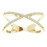 14K Yellow 1/6 CTW Natural Diamond Criss-Cross Ring