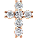 14K Rose 1 1/6 CTW Natural Diamond Cross Pendant