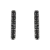 14K White 1/10 CTW Natural Black Diamond Bar Earrings