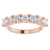 14K Rose 1 1/3 CTW Natural Diamond Seven-Stone Anniversary Band