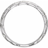 14K White 1/4 CTW Natural Diamond Stackable Link Ring