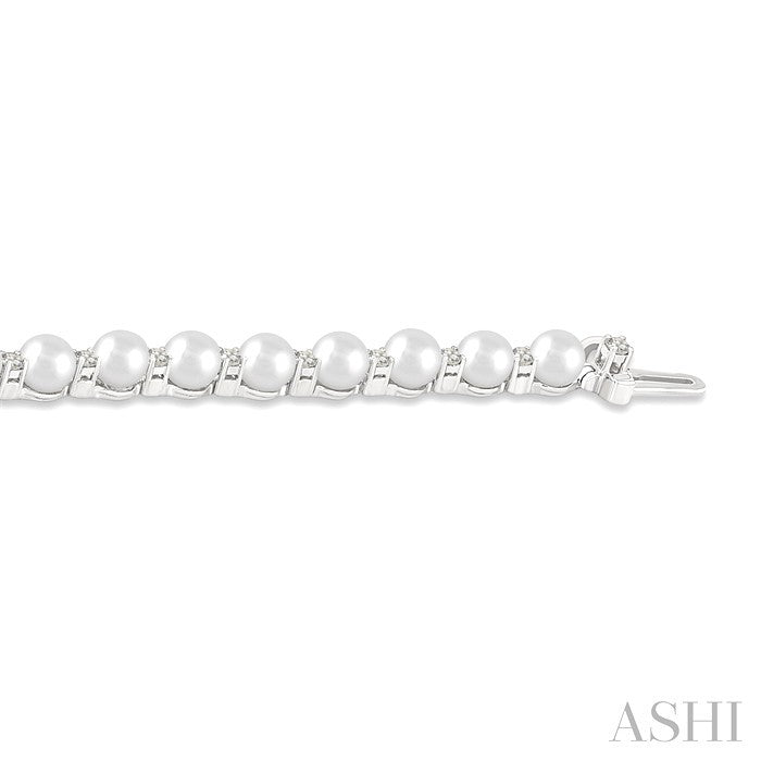 Pearl & Diamond Tennis Bracelet