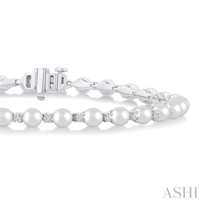 Pearl & Diamond Tennis Bracelet