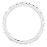 14K White 5/8 CTW Natural Diamond French-Set Anniversary Band