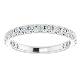 14K White 5/8 CTW Natural Diamond French-Set Anniversary Band
