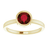 14K Yellow 6 mm Natural Mozambique Garnet Ring