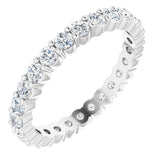 14K White 9/10 CTW Natural Diamond Eternity Band Size 8