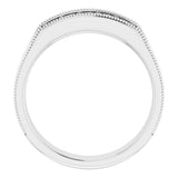 14K White 1/3 CTW Natural Diamond Milgrain Band
