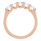 14K Rose 1 CTW Natural Diamond Anniversary Band