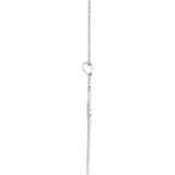 14K White Cross Necklace