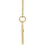 14K Yellow Cross 18" Necklace