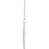 14K White Cross 18" Necklace