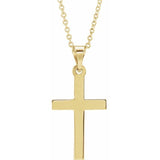 14K Yellow Cross 18" Necklace
