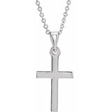 Sterling Silver Cross 18" Necklace