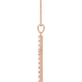14K Rose 1/4 CTW Natural Diamond Cross 18" Necklace