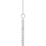 14K White 1 1/4 CTW Natural Diamond Cross 18" Necklace