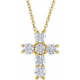 14K Yellow 3/4 CTW Natural Diamond Cross 18" Necklace