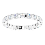 14K White 1 1/5 CTW Natural Diamond Eternity Band Size 7