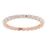 14K Rose 1/2 CTW Natural Diamond Eternity Band Size 7