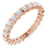 14K Rose 9/10 CTW Natural Diamond Eternity Band Size 7