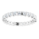 14K White 9/10 CTW Natural Diamond Eternity Band Size 7