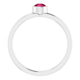 Platinum 4 mm Lab-Grown Ruby Ring
