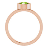 14K Rose 6 mm Natural Peridot Ring
