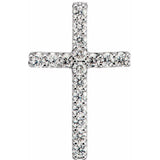 14K White .06 CTW Natural Diamond Petite Cross Pendant