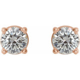 14K Rose 1 1/2 CTW Natural Diamond Stud Earrings