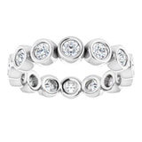 14K White 7/8 CTW Natural Diamond Eternity Band Size 5