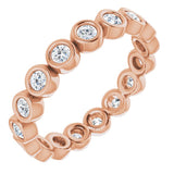 14K Rose 1/2 CTW Natural Diamond Eternity Band Size 5