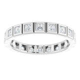 14K White 5/8 CTW Natural Diamond Eternity Band Size 6