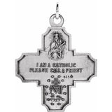 Sterling Silver 30x29 mm Four-Way Cross Medal