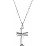 Sterling Silver Cross 24" Necklace