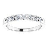 Platinum 3/8 CTW Natural Diamond French-Set Anniversary Band