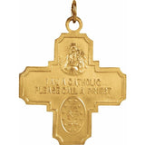 14K Yellow 8x8 mm Four-Way Cross Medal