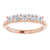 14K Rose 5/8 CTW Natural Diamond Anniversary Band