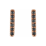 14K Rose 1/10 CTW Natural Black Diamond Bar Earrings