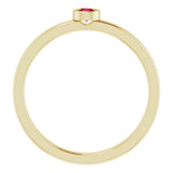 14K Yellow 3 mm Lab-Grown Ruby Ring