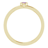 14K Yellow 3 mm Natural Amethyst Ring