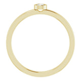 14K Yellow 3 mm Natural White Sapphire Ring