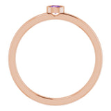 14K Rose 3 mm Natural Amethyst Ring