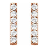 14K Rose 1/10 CTW Lab-Grown Diamond Bar Earrings